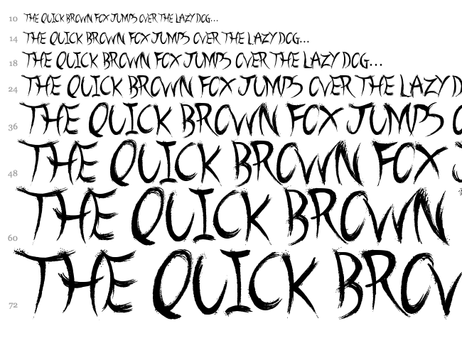 A Brush No font waterfall
